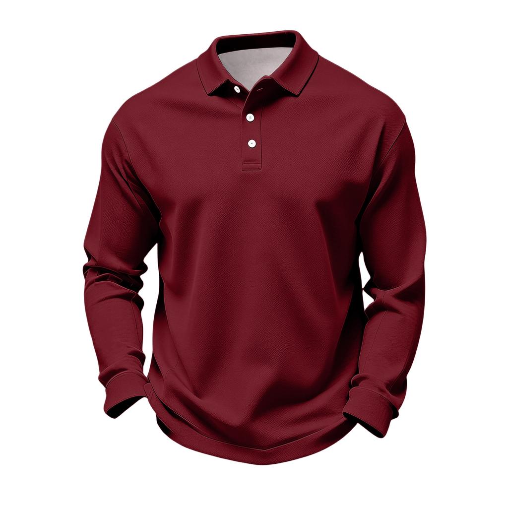 Men's Long Sleeve Golf Polo Shirt Casual Breathable Quick Dry Mesh Fabric Lightweight Comfortable Fit Sportswear