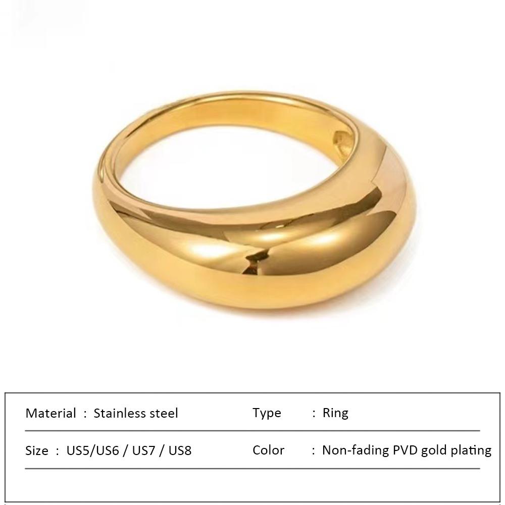 Waterproof Stainless Steel Ring for Women Non-fading Heart Ring Stylish Metal Rings Simple New Jewelry