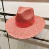 Summer straw hat hand-woven with straw bow ribbon outdoor travel sun protection beach hat sun hat  hats for woman