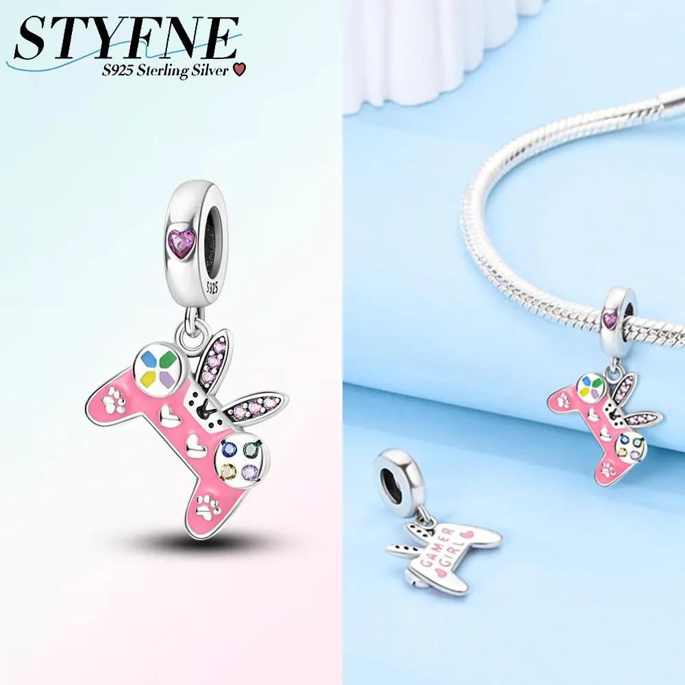 

Charm Bead Charms copper Pink Rabbitear Game Controller Bead Charms Compatible With Plata Authentic Bracelets Women Jewellery Making Gifts