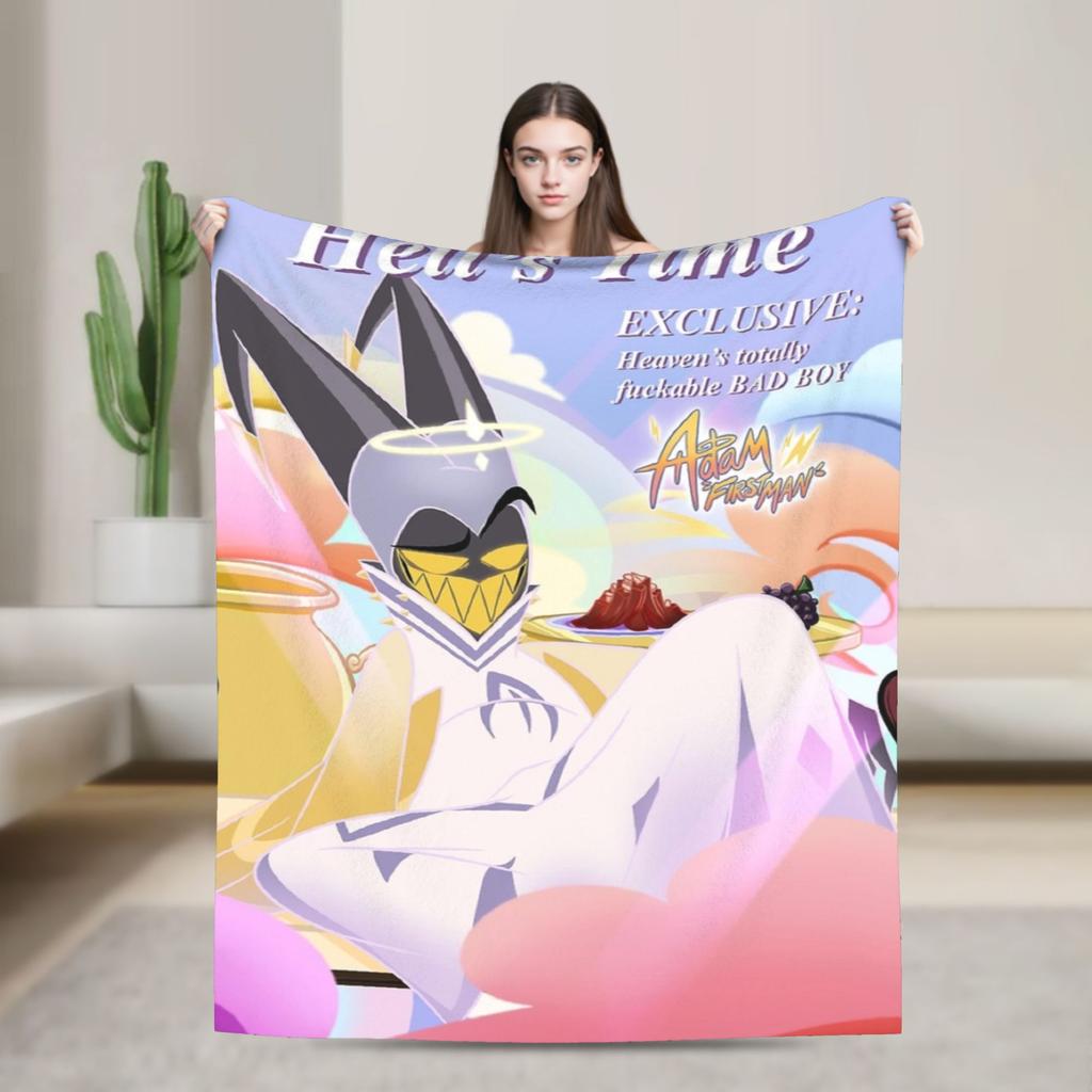 Hazbins Hotels Cartoon Blanket Fleece Textile Decor Breathable Ultra-Soft Throw Blanket for Home Travel Bedspreads