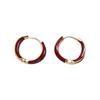 Trendy Elegant Exquisite Simple Vintage Circle Hoop Ear Buckle Women Jewelry Korean Style Earrings Enamel Oil Drop Earrings