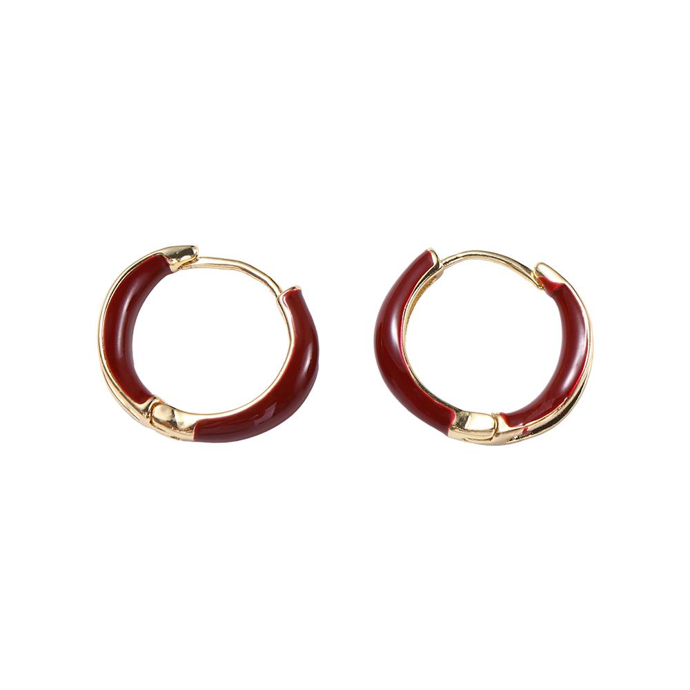 Trendy Elegant Exquisite Simple Vintage Circle Hoop Ear Buckle Women Jewelry Korean Style Earrings Enamel Oil Drop Earrings