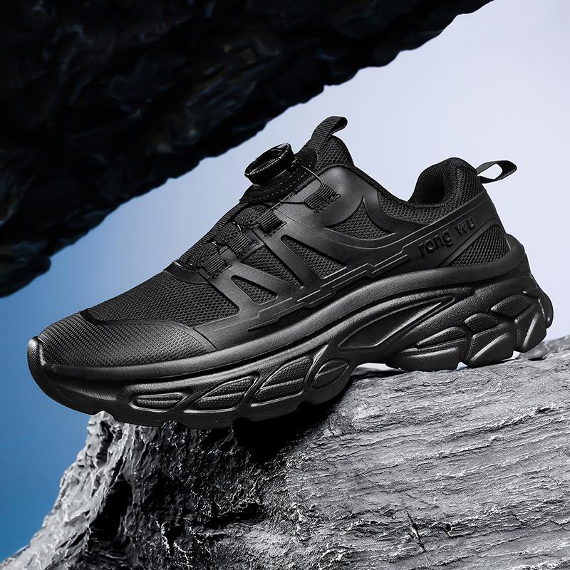 New Mens Outside Rotating Buckle Trekking And Running Shoes For Springtime Fall, Wear-Resistant And Slip-Resistant Athletic Shoes