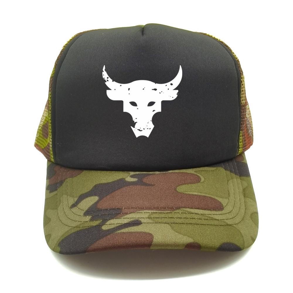 Dwayne Johnson Brahma Bull Tattoo Trucker Cap Unisex Baseball Caps Cool Summer Mesh Net Dwayne Johnson Hat Snapback Hats MZ