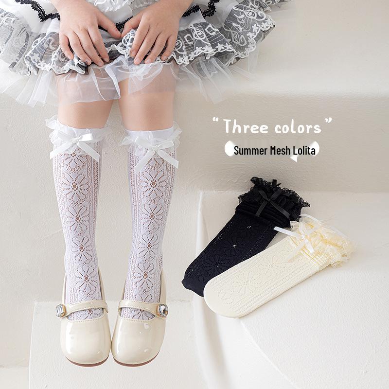 Neue Koreanische Stil Mädchen Sonnenblumen Spitze Schleife Mittelhohe Socken