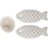 New Arrival Kitchen Cleaning Double-Sided Scouring Pad Three-Dimensional Honeycomb Dishwashing Sponge Fish-Shaped Made PU