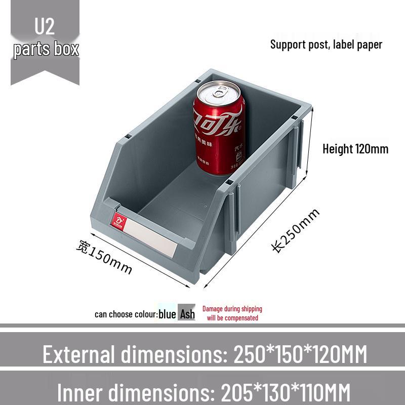 Angled Entry Heavy-Duty Plastic Storage and Organizer Box for Components and Hardware