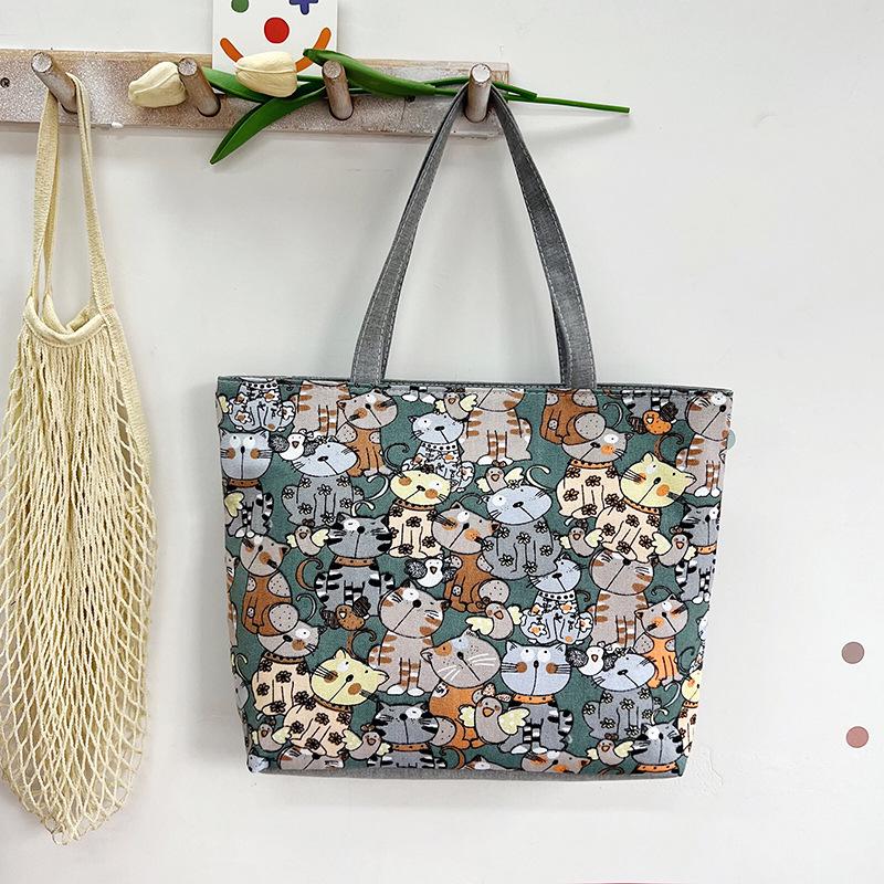 Printed Canvas Women's Fashion Handbag - Casual Commuter Underarm Bag