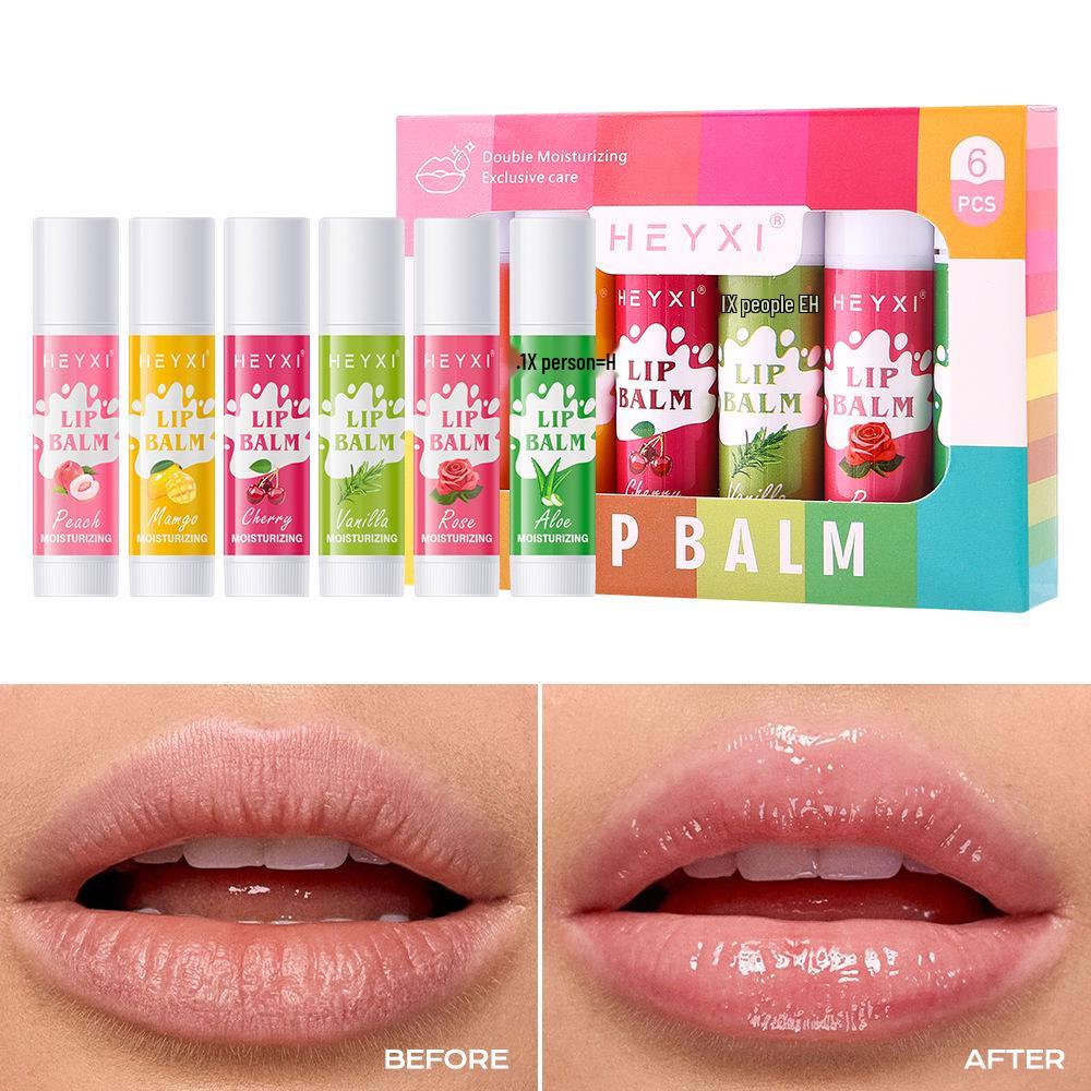 HEYXI Han Yuanshi Lip Balm Set - Moisturizing, Hydrating, Nourishing Care (6/12 Pieces)