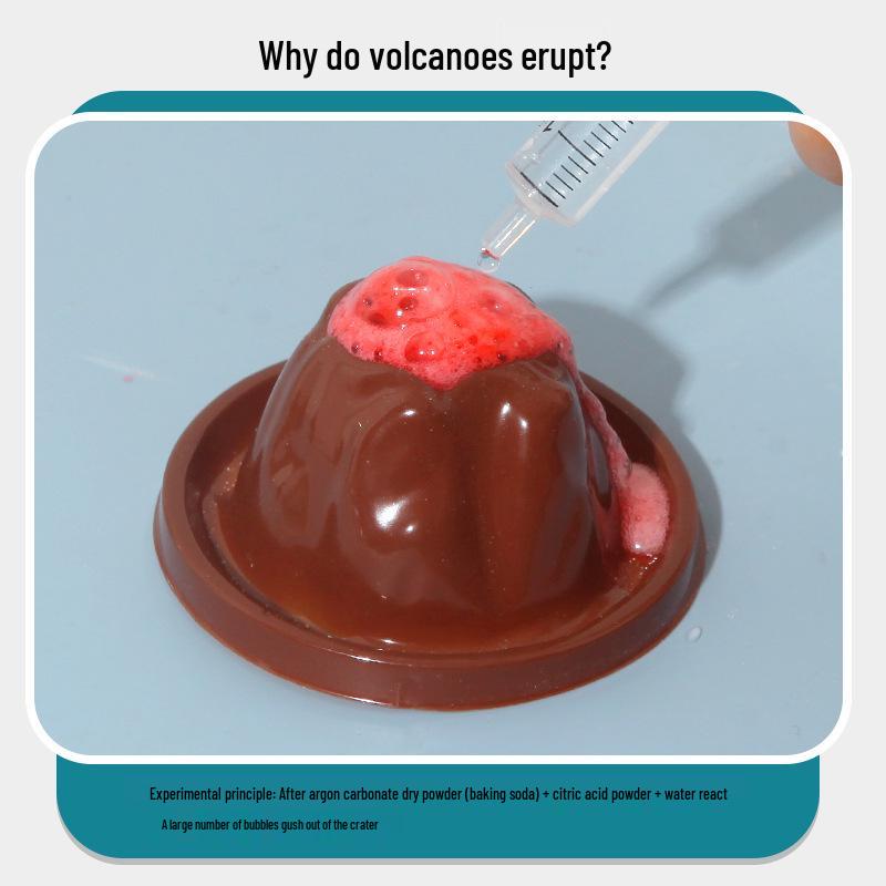Kinder DIY Vulkanausbruch Wissenschaftskit - Pädagogisches Hands-on Modell Spielzeugset