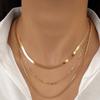 Simple Chain Three Layered Necklaces Separated Set for Women Statement Golden Punk Metalic Collar Necklace Jewelry Gifts