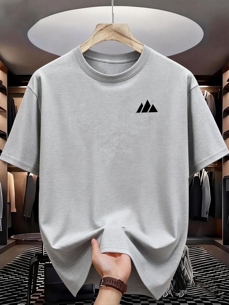 Men's Summer Quick-drying Sports Fashion Printed Short-sleeved Teens Loose and Comfortable Running Casual T-shirt