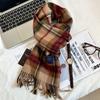 Xiaohongshu Popular Cherry Red New Year'S Red 100% Wool British Versatile Scarf Women'S And Men'S Cashmere Warm Scarf