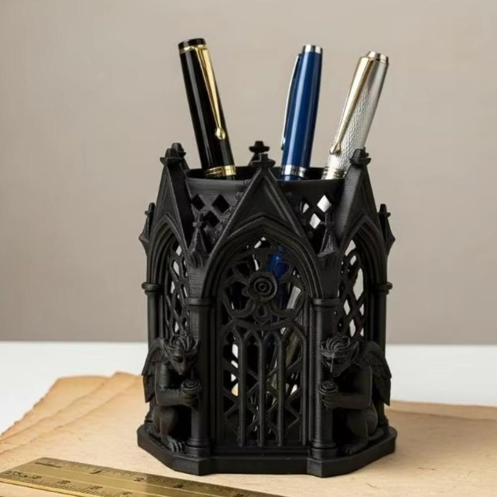 Creative Gothic Pen Holder Vintage Storage Decor Aesthetic Decor Desk Organizer Living Room