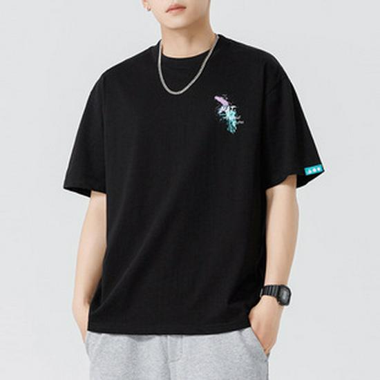 Men's Loose Fit Minimalist Crew Neck Solid T-Shirt, Summer Short Sleeve