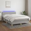 Vidaxl Letto Continentale Con Materasso, Grigio Chiaro 140X200 Cm, Tessuto