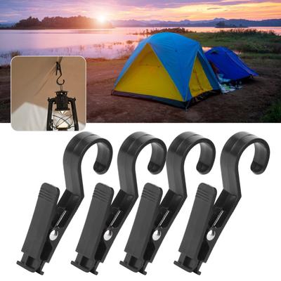 10 Pcs Plastic Multipurpose Hanging Clips Lightweight Storm Proof Lockable Marine Boat Rail Clips Black Camping Hooks