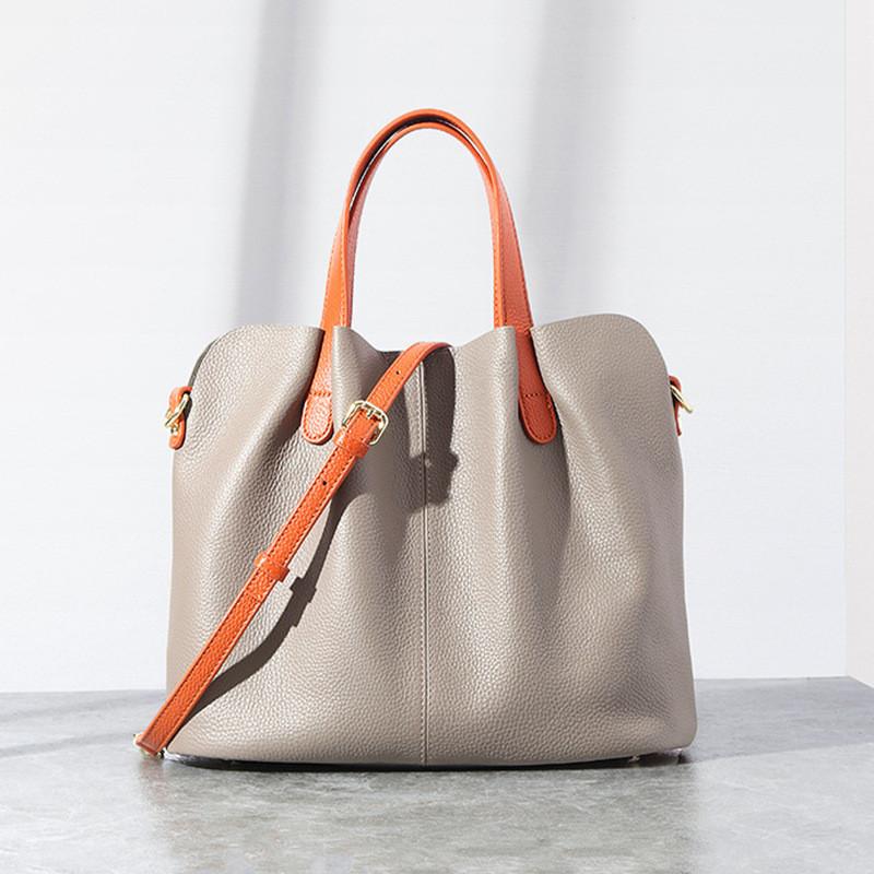 IELGY Ladies Handbag Linen Blue Tote Bag Large Capacity Crossbody Bag