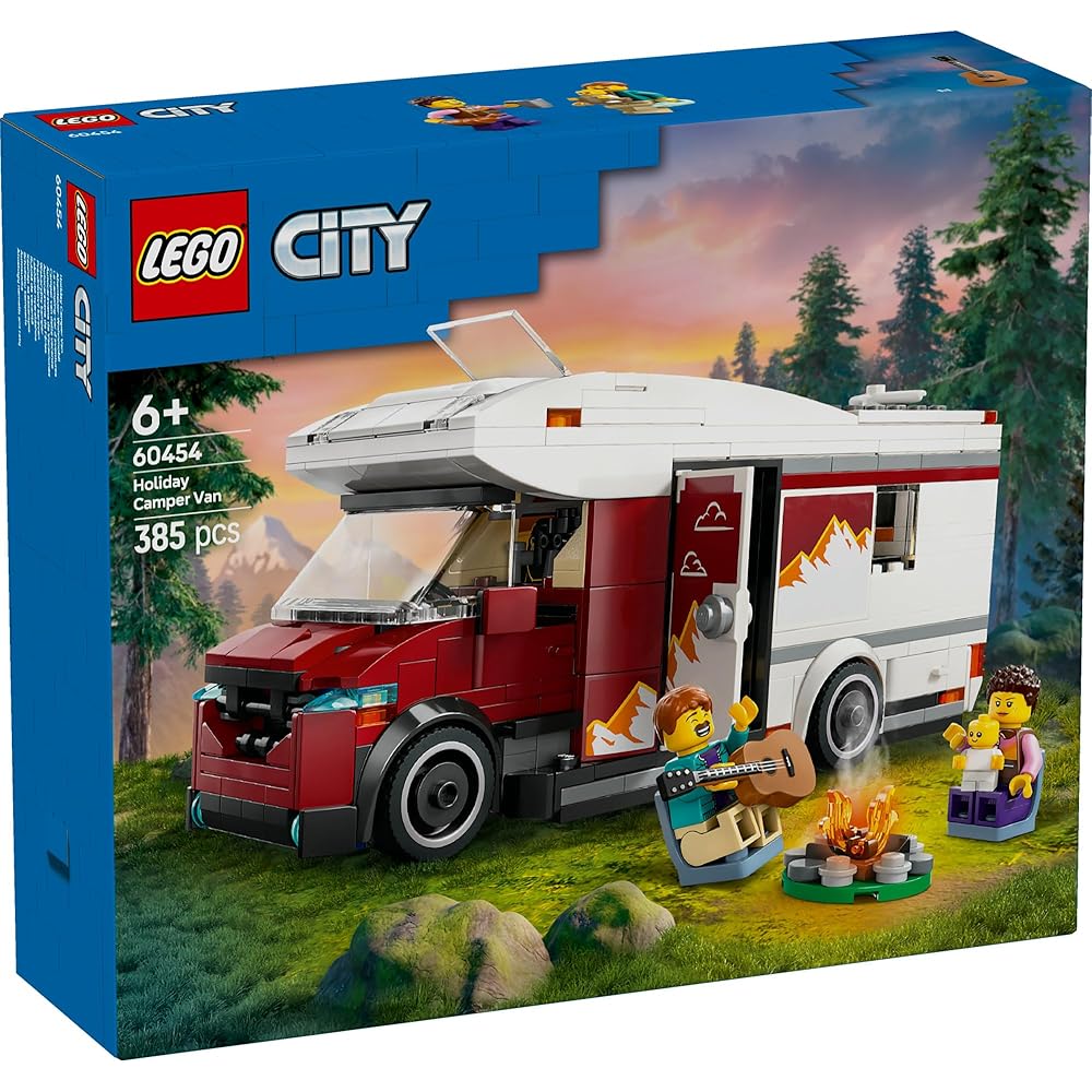 LEGO City Kempingas Šventinis Žaislas Statybos Rinkinys 6-9 Metų Vaikams Transporto Priemonės Detalė 60454