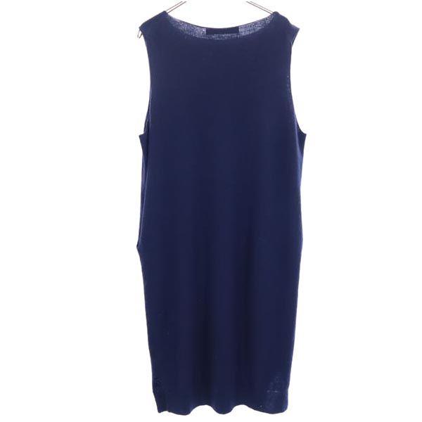 Mizuiro ind lână Fără mâneci tricot piesă unică Albastru marin Femei Folosit