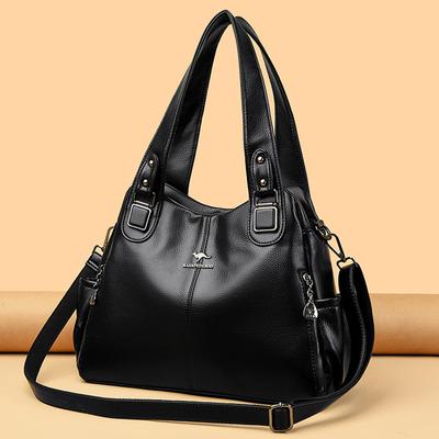 Weiche PU-Lederhandtasche für Damen, Vintage-Umhängetasche, Luxus-Designer-Damenhandtasche mit großem Fassungsvermögen