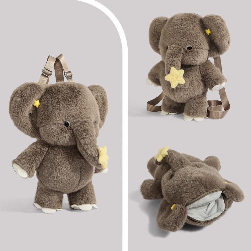 New Cute Elephant Plush Backpacks Soft Kawaii Plushie Animal Crossbody Bag Valentine's Day Birthday Gift  for Women Versatile