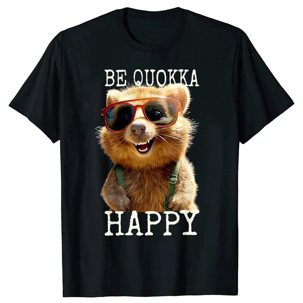 Happy I Love Cute Smiling Quokkas T Shirts Graphic Cotton Streetwear Short Sleeve Gifts Clothing S
