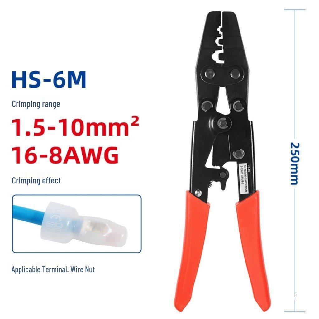 Ratchet Wire Crimping Pliers with Nipple Terminal and Insulated Plastic Terminal CE-1X-2X-5X