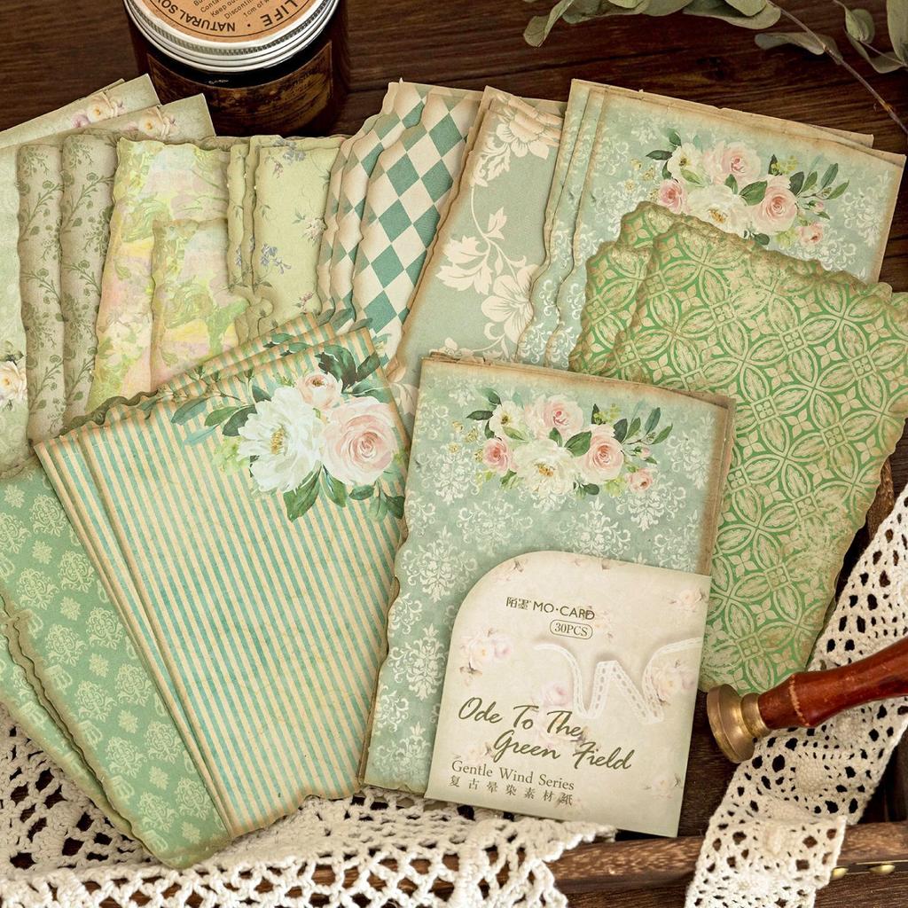 Vintage Distressed Floral Scrapbook Paper Pack Junk Journal Supplies Craft Decoupage Background for Mixed Media Art