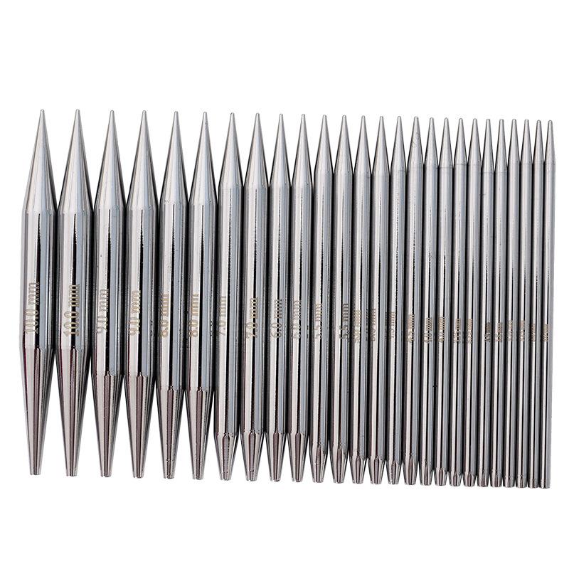 Abnehmbares Rundstricknadel-Set hellweißes Aluminium vernickelt Pullovernadel Strickwerkzeug-Set von 13 PU-Verpackung