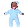 16inch Reborn Doll Black Skin Color Simulation Soft Vinyl Lifelike Baby Doll with Pacifier