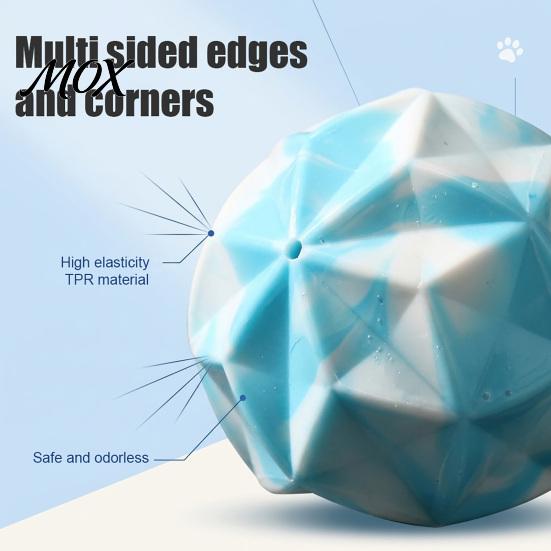 Non-Toxic Dog Balls for Boredom Geometric Ball Toy, Indestructible Chew Multi-faceted Teeth Durable Toys Destructive Chewers Cleaning Interactive