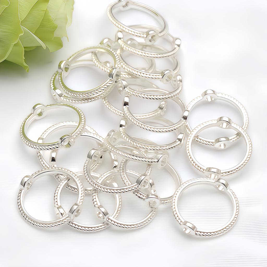 20pcs 6/8/10mm Round Frame Bead Ring Metal Spacer Bead Circle Cap for Jewelry Making DIY Beading Bracelet Necklace Accessories