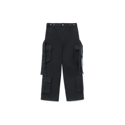 Li Ning CF Wu Xing Series Solid Color Multi Pocket Straight Leg Casual Pants Unisex Pants Black AKXR557-3