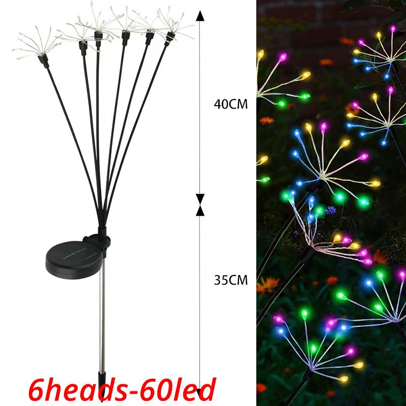Solar LED Small Firework Fairy Light Outdoor Garden Lawn Light Waterproof for Pathway Yard Patio Landscape Decor Lighting