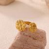 Classic Geometric Irregular Heart Gold Color Rings for Women Stainless Steel Exquisite Double Butterfly Rings Jewelry Party Gift