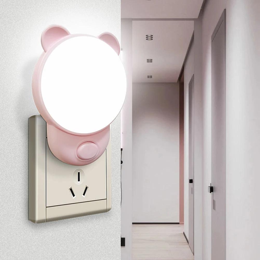 LED Night Light Bedsides Lamp Night Light EU US UK Plug Lamp Gift For Home Bedroom Kitchen Children Corridor Cute Night Lamp