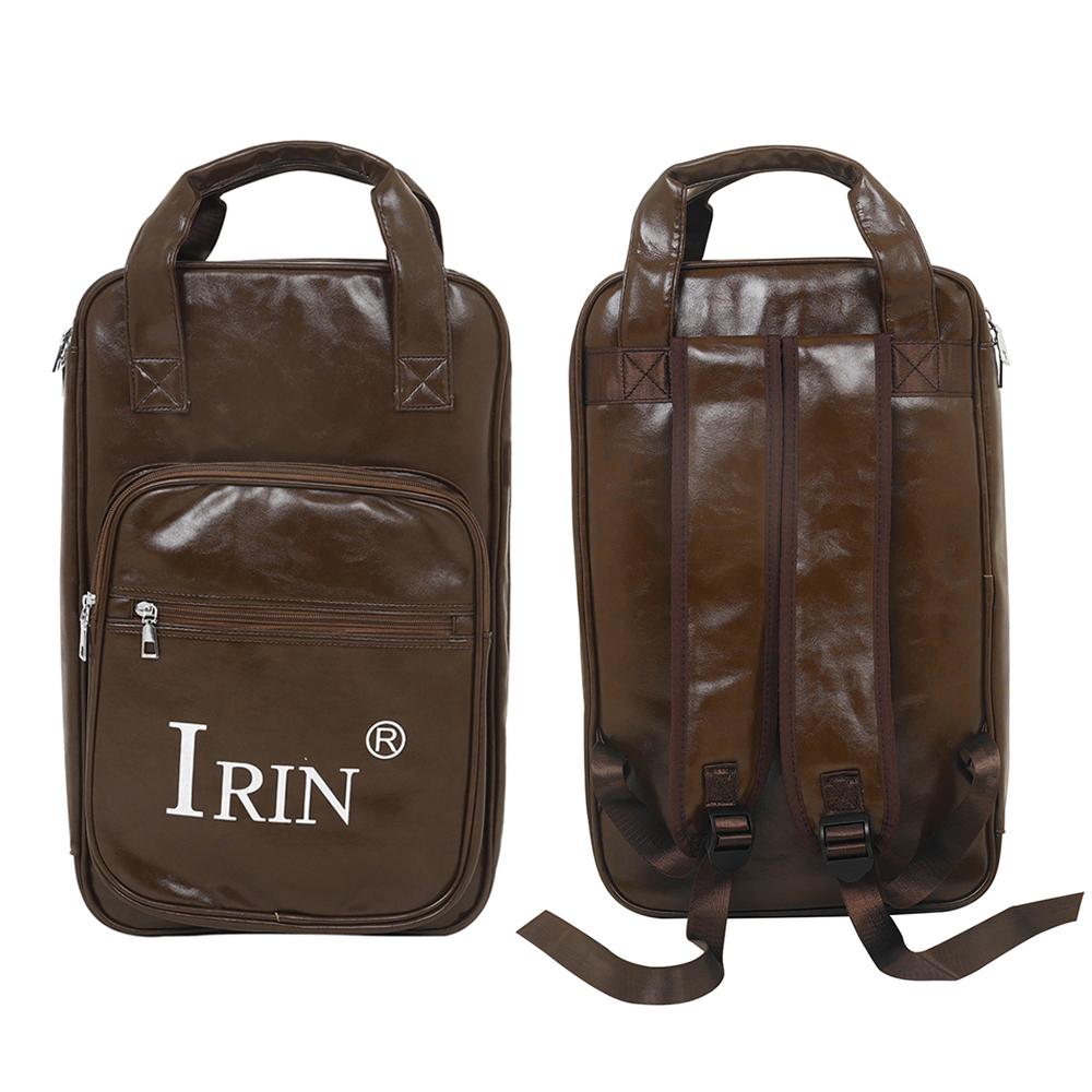 IRIN Drum Stick Storage Bag Leather Drumstick Case Portable Foldable Drumsticks Backpack Percussion Instruments Accessories