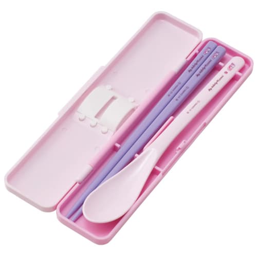 Skater Combi Set Chopsticks 18cm Spoon Set My Melody Kuromi Love Love Sanrio Antibacterial Adult Made In Japan CCS3SAAG-A