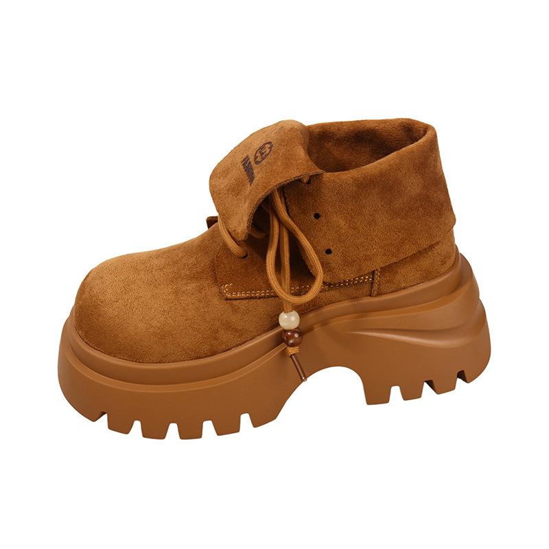 Thick-soled Heightening British Style Martin Boots Women's 2025 New Autumn Retro Versatile Short Boots Two Wear Thin Boots