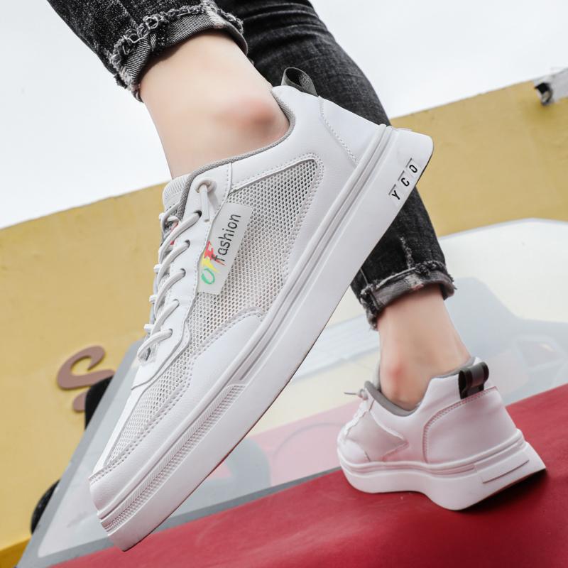 Men White Mesh Tennis Sneakers Summer Sports Skateboarding Shoes Students School Running Shoes Plus Size