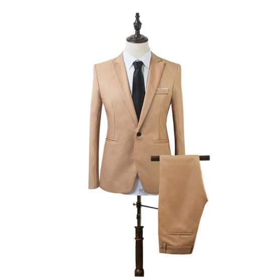 Men's Suits Set Lapel Formal Korean Suits Youth Tidal One Button Pockets Fashion Gentleman