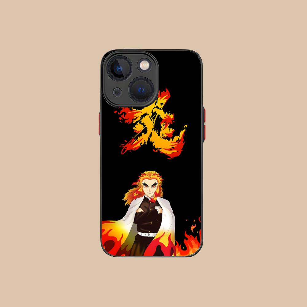 Demon Slayer Rengoku Phone Case for iPhone 16 15 14 13 12 11 X XR XS 8 7 Pro Max Plus Mini Colour Printing Silicone Cover Pretty