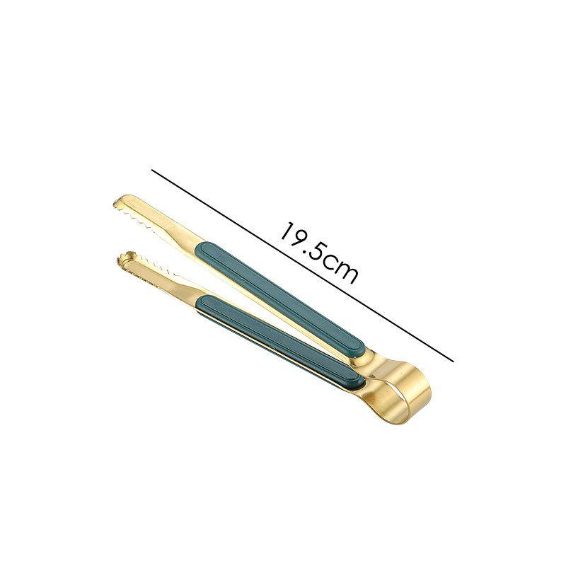 Stainless Steel Tongs Korean-Style Barbecue Tongs Steak Tongs Kitchen Food Tongs Trendy Emerald Green Barbecue Tongs Extended Tongs Small Binder (Emerald Green)