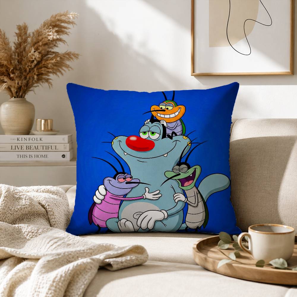 Cat Oggy and the Cockroaches-s Pillow Case for Sofa Living Room Home office Decor Protective Cover