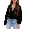 Fall Fashion New Arrival Plus Size Women's Clothing V Neck Solid Color Commute Ol Fashion Loose Raglan Long Sleeve Shirt Top Women