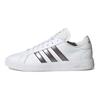 Adidas Neo Grand Court Lightweight Slip Resistant Durable Low Top Skate Shoes Women Sneakers White Silver HR0248