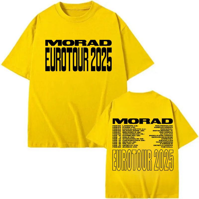 Rapper Morad Tour 2025 Double Sided Print T Shirts Men Women Fashion Hip Hop Short Sleeve Tshirt Summer Casual Cotton Tshirts