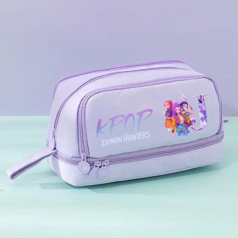 Demon Hunter Girls Team Pencil Case: Large Capacity, Cute Stationery Box for Primary Students